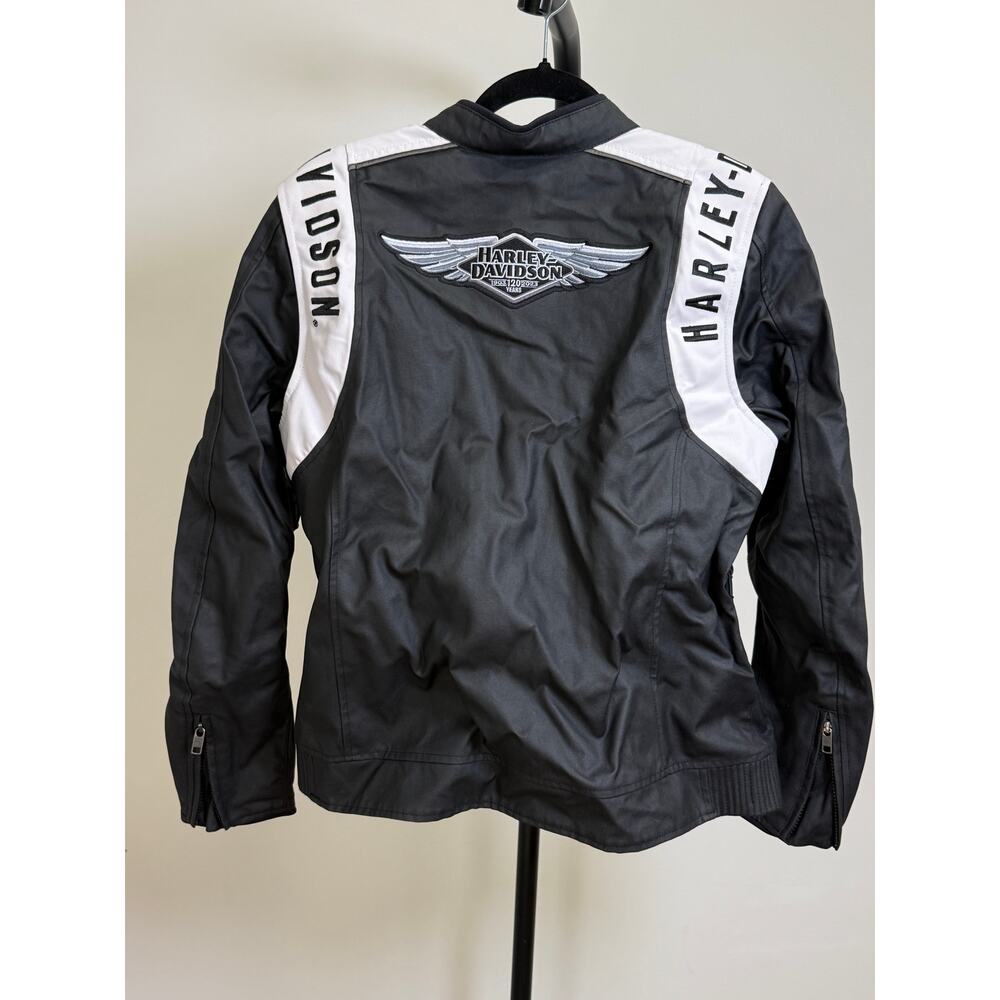 Harley-Davidson 120th Anniversary Women’s Black Moto Jacket Size Large - Picture 6 of 10